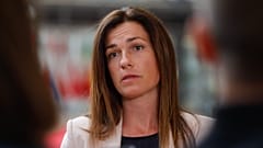 Varga Judit nyilatkozik a sajtó képviselőinek Brüsszelben