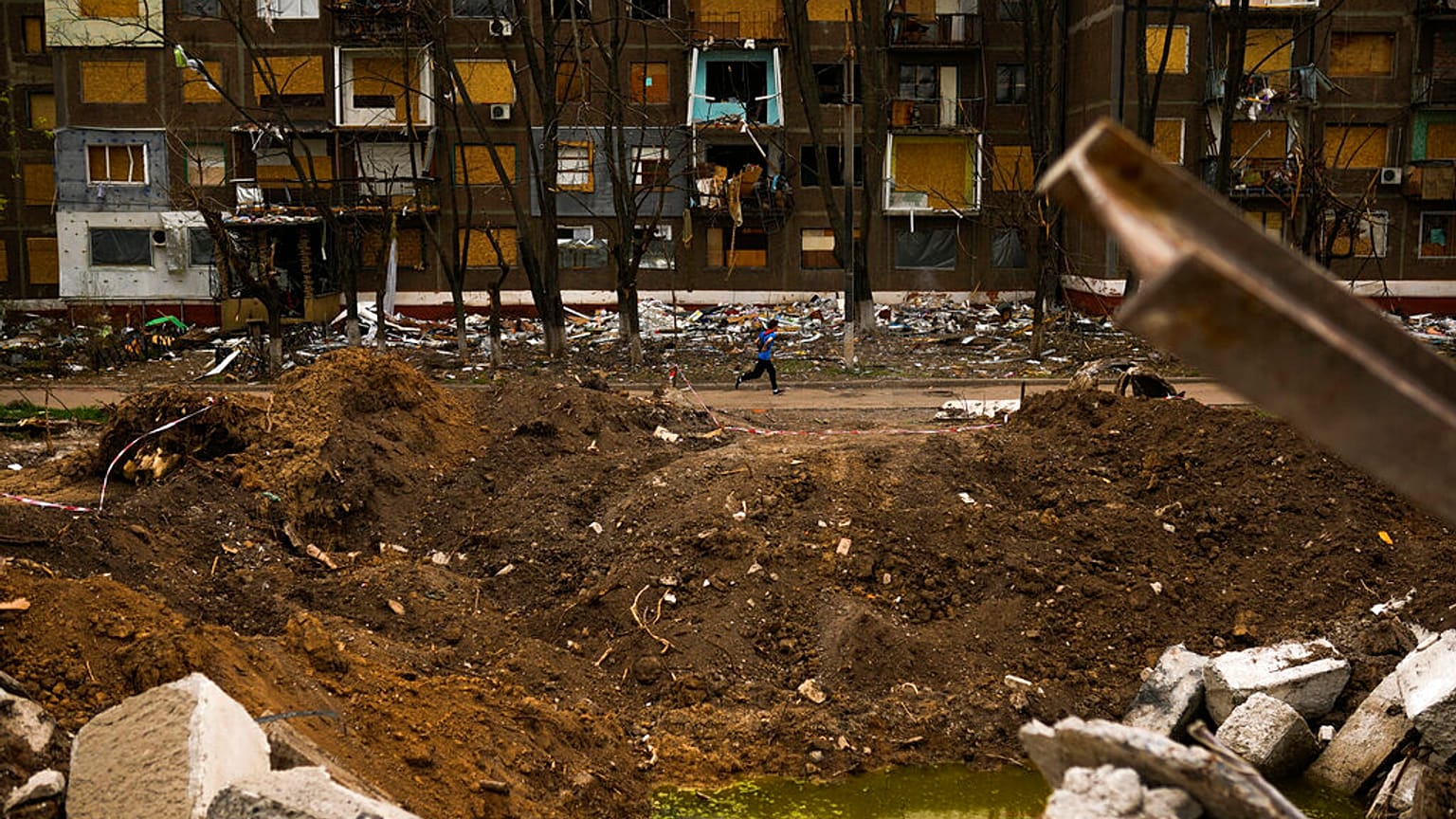 Destruição em Kramatorsk, no leste da Ucrânia