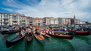 Gondolas in Venice.