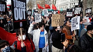 Activists in the UK protest the cost of living crisis