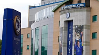 A view of the Stamford Bridge stadium prior the start of the English Premier League soccer match between Chelsea and Wolverhampton, in London, Saturday, May 7, 2022. 