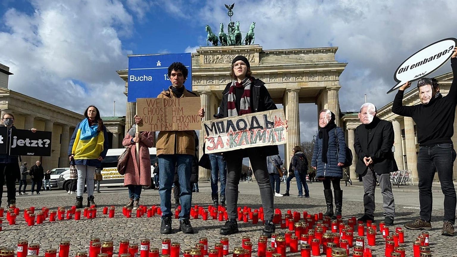 Ukrainian climate activists and Fridays for Future Ukraine founder Ilyess El Kortbi (middle right).