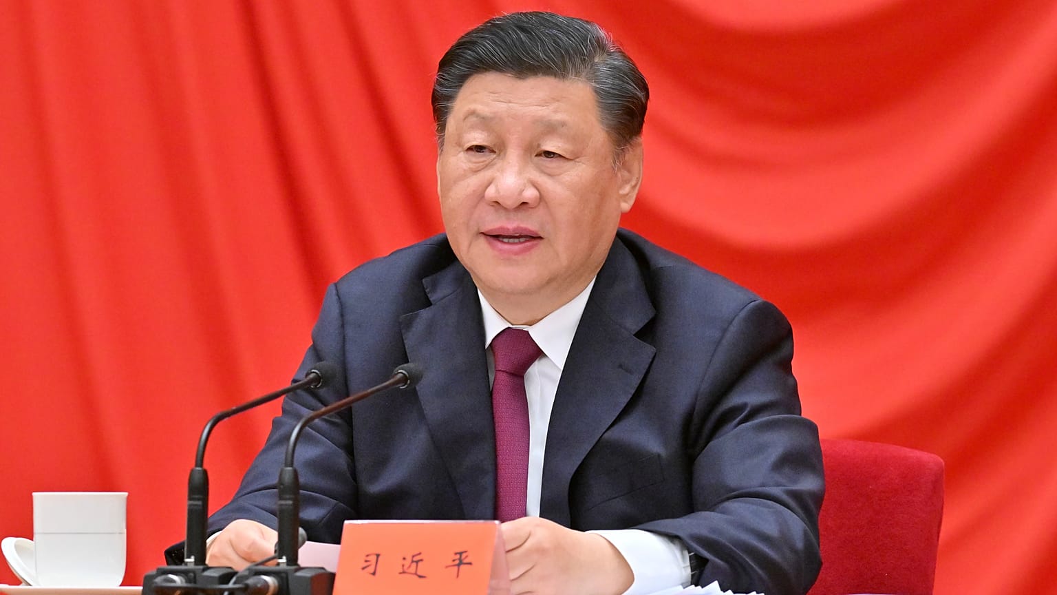 Le président chinois Xi Jinping lors d'une cérémonie à Pékin, le mardi 10 mai 2022.