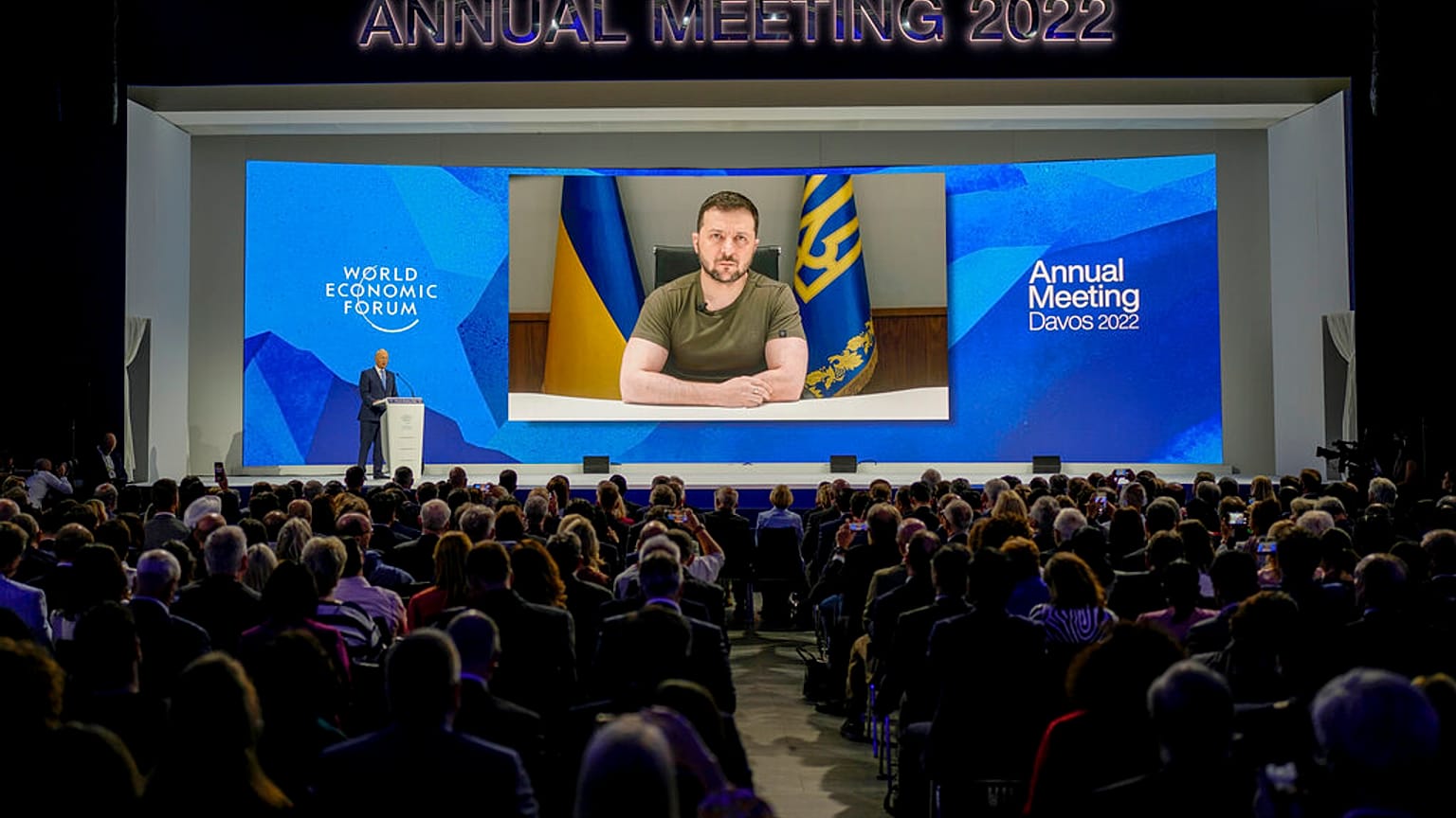 Wolodymyr Selenskyj per Videoschalte beim WEF in Davos
