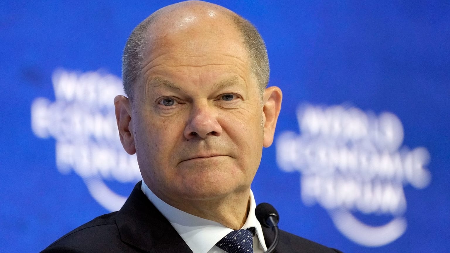 German chancellor Olaf Scholz arrive at the World Economic Forum in Davos, Switzerland, Thursday, May 26, 2022. 