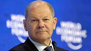 German chancellor Olaf Scholz arrive at the World Economic Forum in Davos, Switzerland, Thursday, May 26, 2022. 