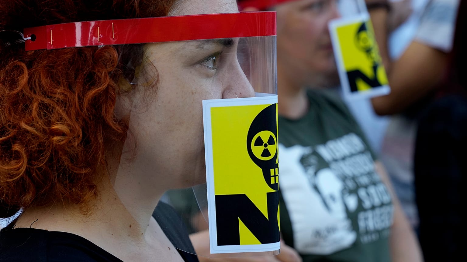 Protestors in Cyprus gather against a Russian owned nuclear plant