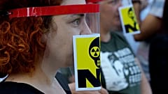 Protestors in Cyprus gather against a Russian owned nuclear plant