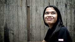 Die indonesische Motorradfahrerin Karmila Purba