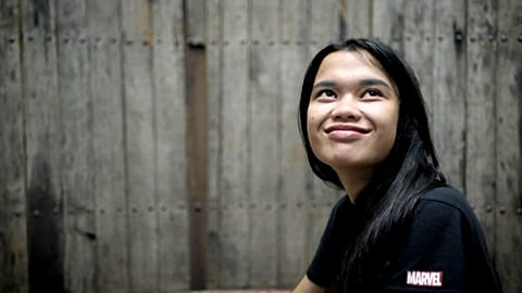 Die indonesische Motorradfahrerin Karmila Purba