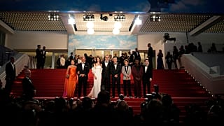 Actors and crew depart after the premiere of the film 'Armageddon Time' at the 75th international film festival, Cannes