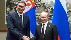 Президент России Владимир Путин и президент Сербии Александр Вучич на форуме "Один пояс и один путь" 25 апреля 2019 г