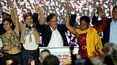 Gustavo Petro nach der Verkündung des Ergebnisses