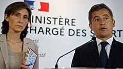 Sportministerin Amélie Oudéa-Castera und Innenminister Gérald Darmanin