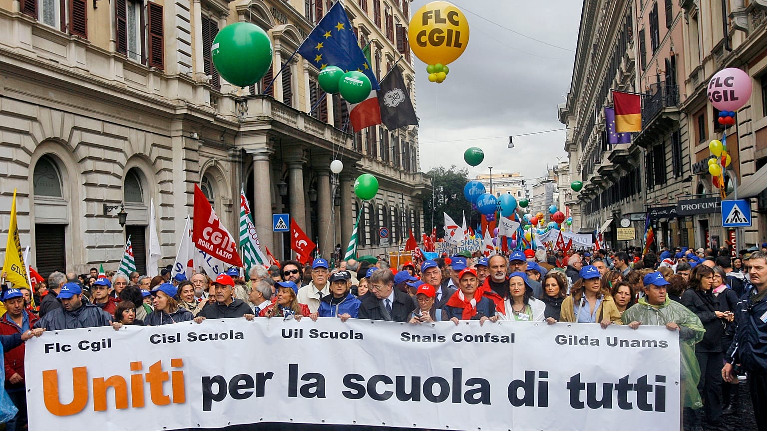 sciopero degli insegnanti in Italia 
