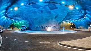 The world's first underwater roundabout in the Faroe Islands inspired the UK minister to think about tunnels in between Scotland's islands. 