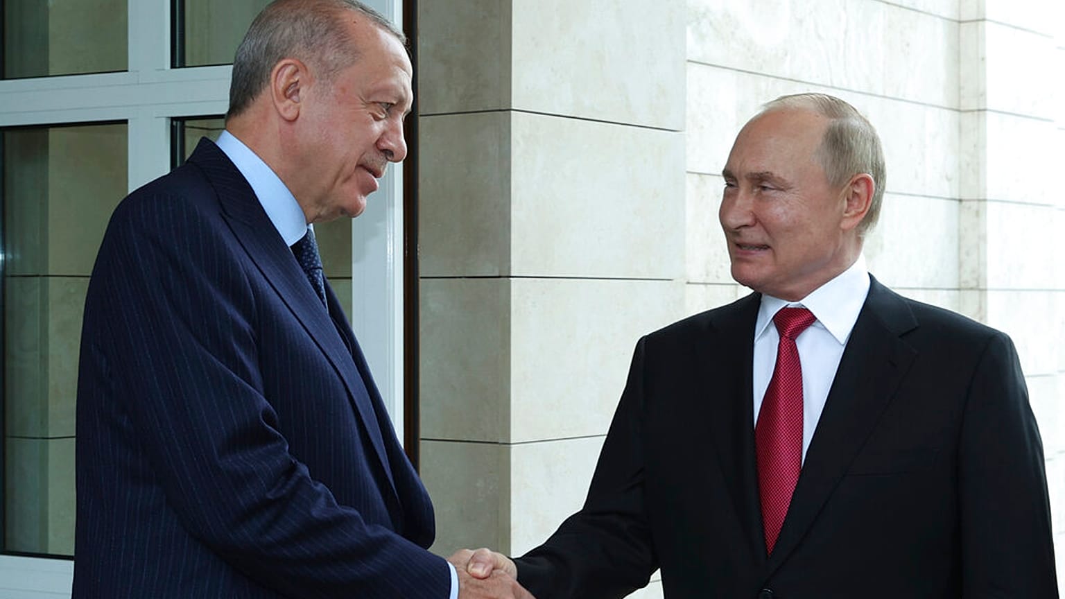 Recep Tayyip Erdogan, Vladimir Putin (file pic)