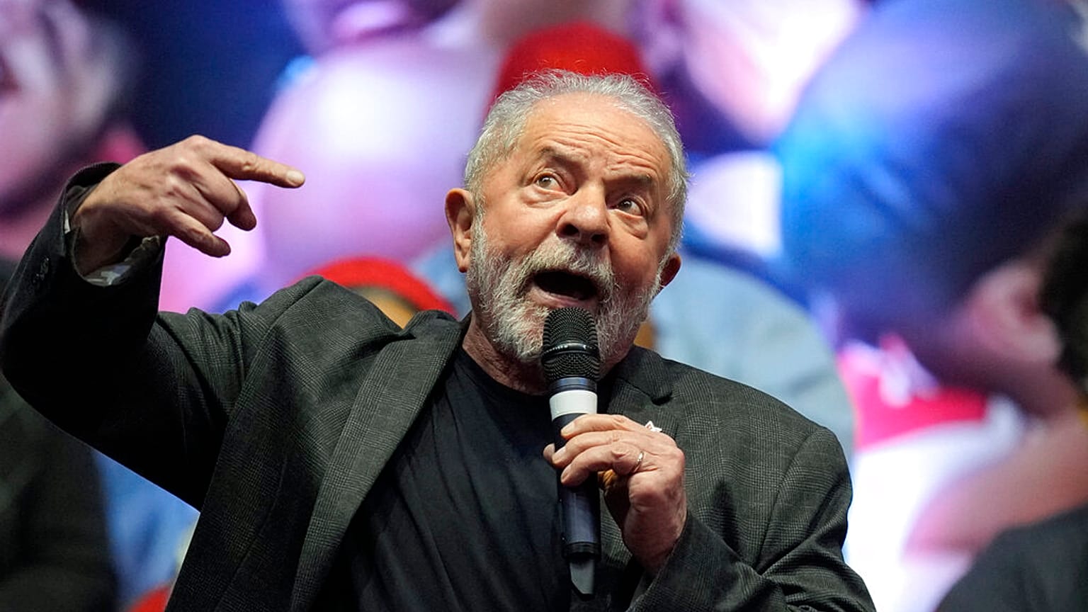 Brazil's former president and presidential candidate Luiz Inacio Lula da Silva speaks during a campaign rally in Sao Paulo, Brazil, Friday, May 27, 2022