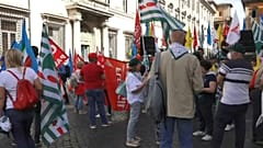 Manifestação de professores em Itália.