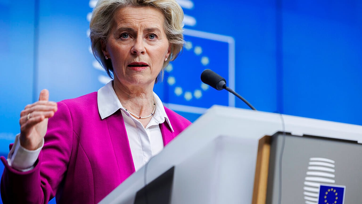 la presidente della Commissione europea Ursula Von Der Leyen