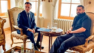 Главы делегаций России и Украины Владимир Мединский и Давид Арахамия в Стамбуле. 29 марта 2022 года