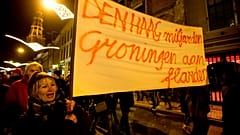 Manifestación en Groninga, en el norte de Países Bajos para protestar contra la extracción de gas y los terremotos relacionados.