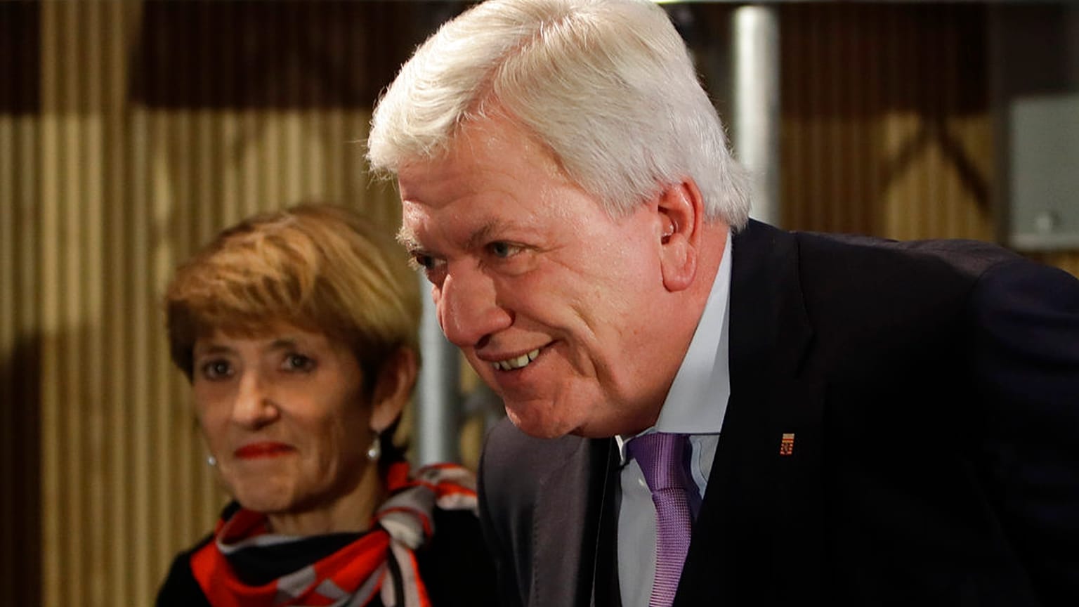 Hessens scheidender Ministerpräsident Volker Bouffier - mit seiner Frau 2018