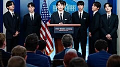 Les membres du groupe BTS à la Maison Blanche (Washington, USA), le 31/05/2022