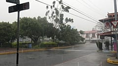 Starkregen in Huatulco, Oaxaca, Mexiko, während des Tropensturms "Agatha", 30.05.2022