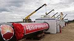 2015 wurde der Bau der Pipeline "Power of Siberia", in Heihe in der nordostchinesischen Provinz Heilongjiang begonnen
