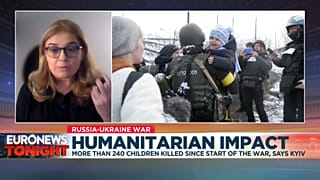 Just under two in every three children in Ukraine has been displaced because of the war, according to UNICEF. 