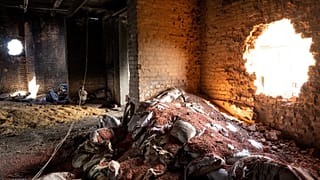 Durch russische Angriffe beschädigtes Lagerhaus nahe Charkiw (28. Mai 2022.)