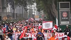 MIneros protestan en Perú