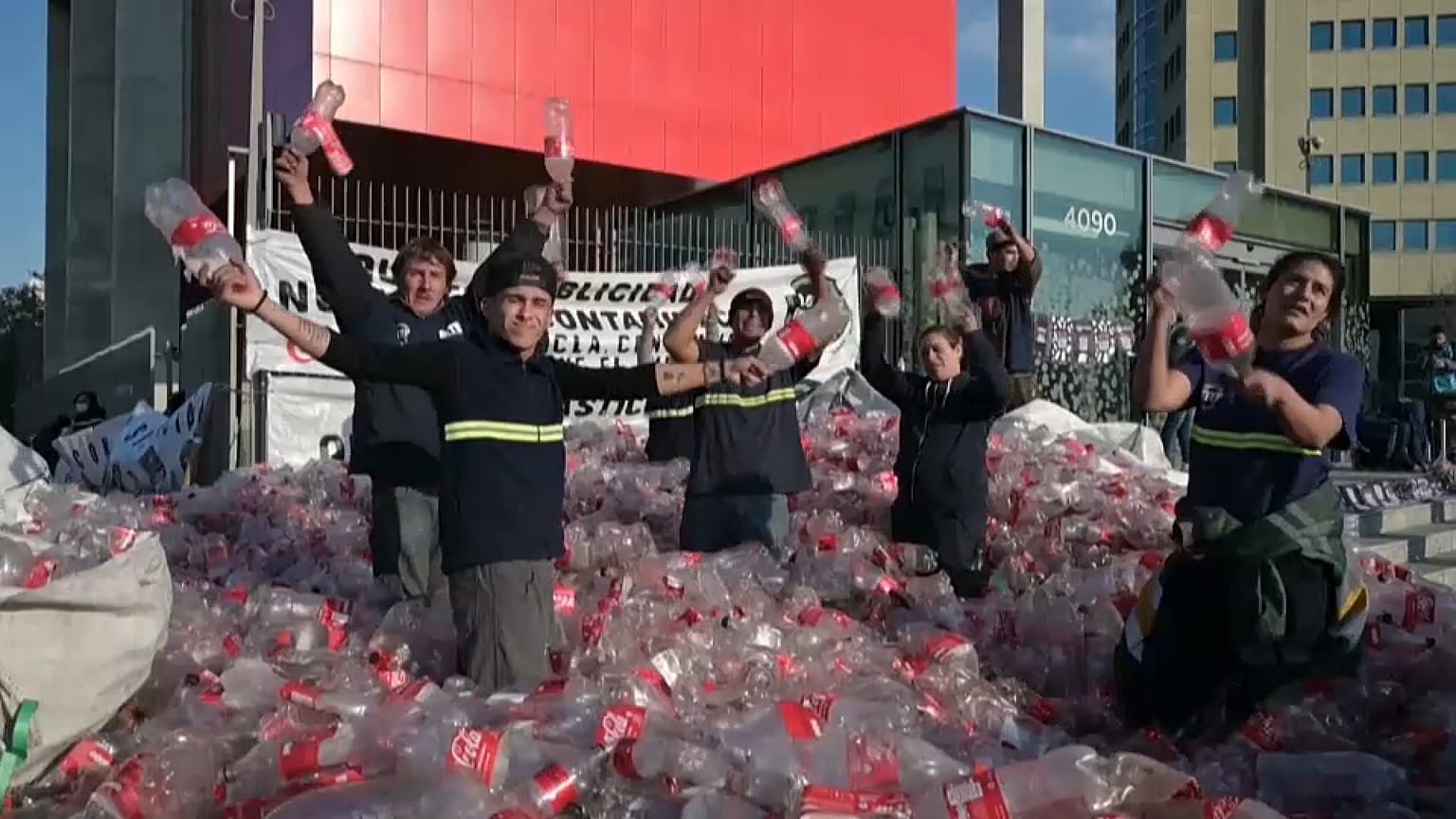 Protesta de cartoneros en Buenos Aires