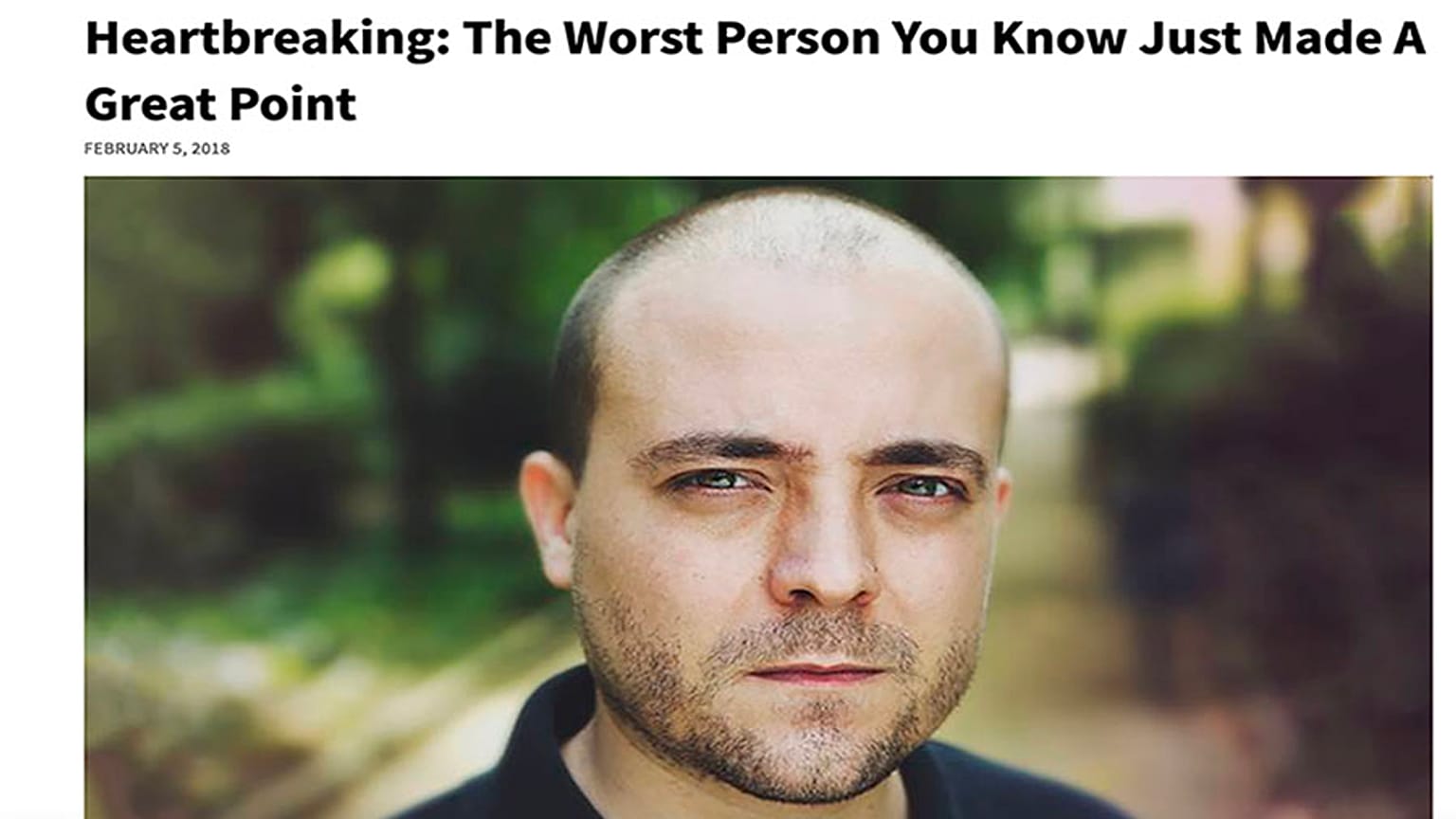 Captura de pantalla del artículo 'The worst person you know'