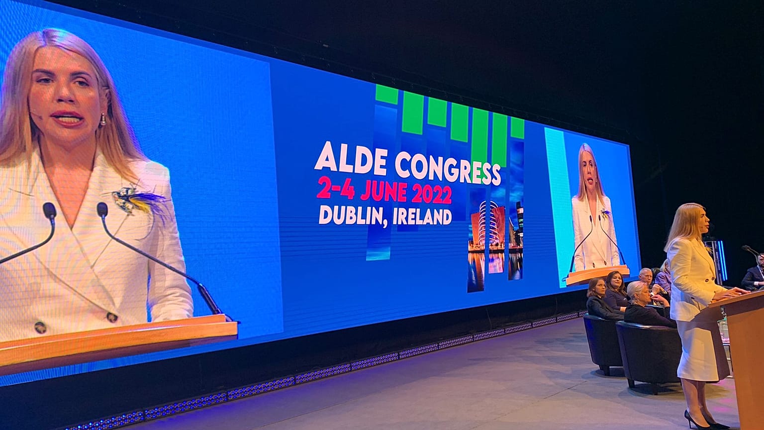 Die ukrainische Abgeordnete Kira Rudik beim ALDE Parteitag in Dublin.