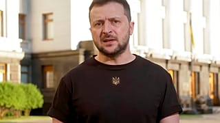 Volodymyr Zelensky devant un hôpital de Kyiv, le 3 juin 2022.