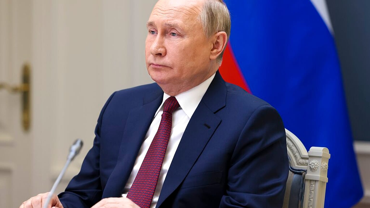 Putyin egy 2022 májusában készült felvételen