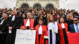 وقفة احتجاجية للقضاة في تونس - أرشيف. 