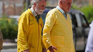 Wegen Schmuggels archäologischer Artefakte angeklagt: Brite James Fitton (links) und der Deutsche Volker Waldmann (rechts), 22.05.2022