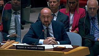Charles Michel während seiner Rede