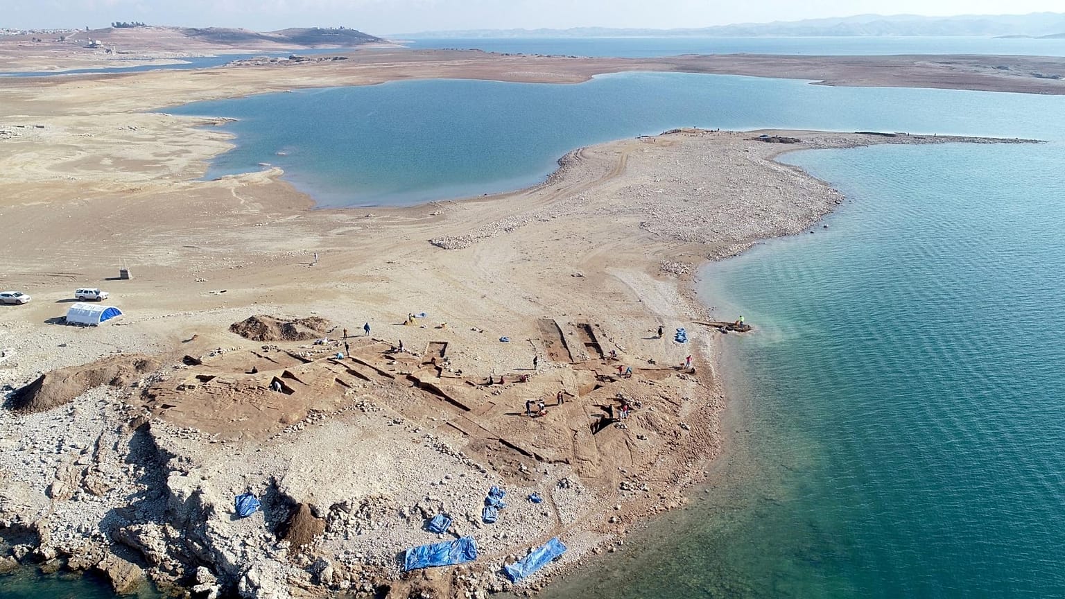 The archaeological site of Kemune in the dried-up area of the Mosul reservoir.