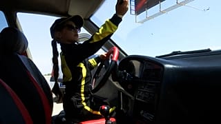 The child participates as a guest in Tehran's racing events, and dreams of becoming a racing champion herself one day.