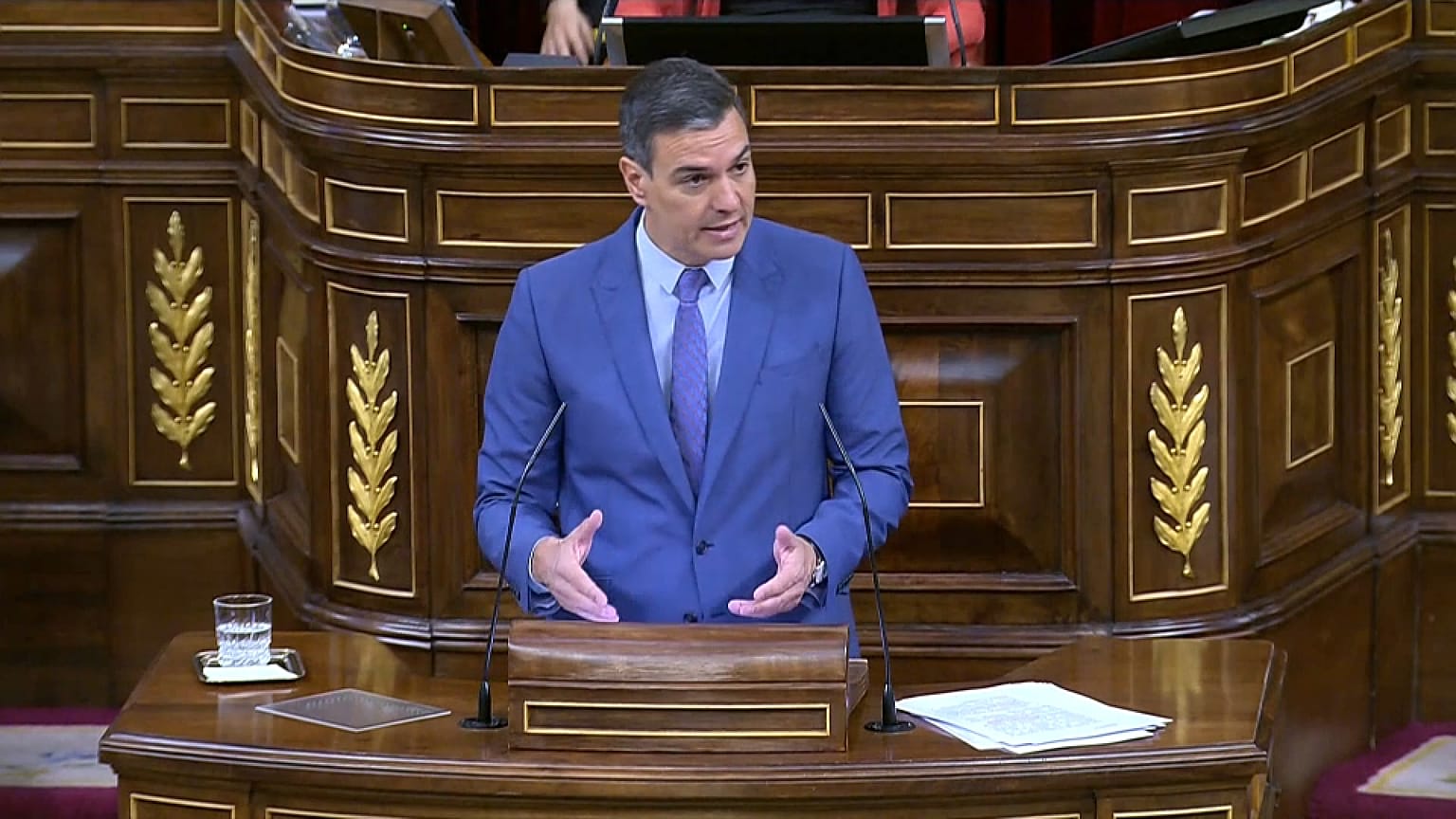 El presidente del Gobierno español, Pedro Sánchez, este martes en el Congreso.