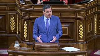El presidente del Gobierno español, Pedro Sánchez, este martes en el Congreso.