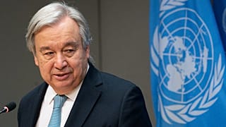 Генсек ООН Антониу Гутерриш на брифинге Группы реагирования на глобальные продовольственный, энергетический и финансовый кризисы
