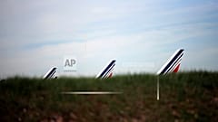 Blick auf Flugzeuge von "Air France" auf dem Rollfeld
