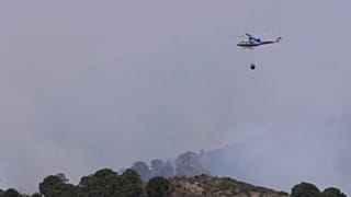 İspanya'nın Malaga şehrinde çıkan orman yangınında alevlere müdahale eden 3 itfaiyeci yaralandı.