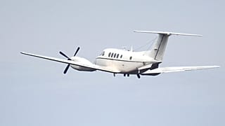 The mysterious aircraft was a twin-engine Beechcraft plane, similar to the one pictured here near Glasgow Prestwick airport.