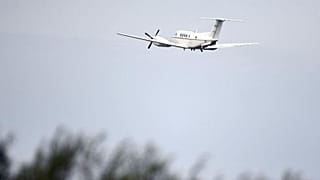 The mysterious aircraft was a twin-engine Beechcraft plane, similar to the one pictured here near Glasgow Prestwick airport.
